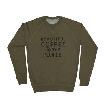 Unisex Sweatshirt - Beautiful Coffee - Army Green | Red Bay Coffee.